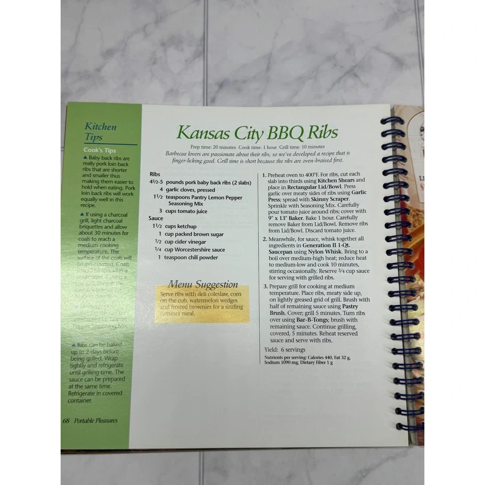 The Pampered Chef Main Dishes Cookbook Doris Christopher Spiral Bound 2000